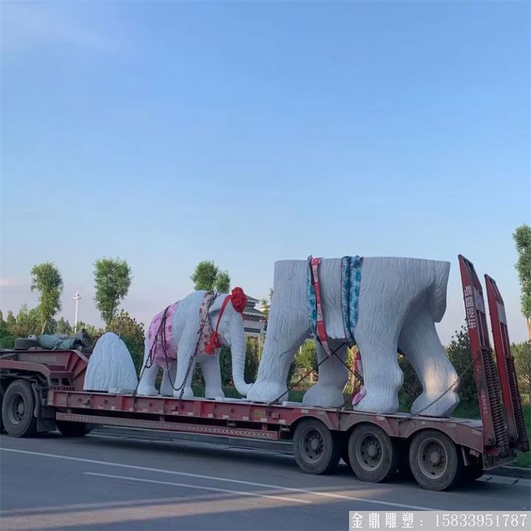 玻璃鋼大象雕塑 大型動(dòng)物大象景觀(guān)