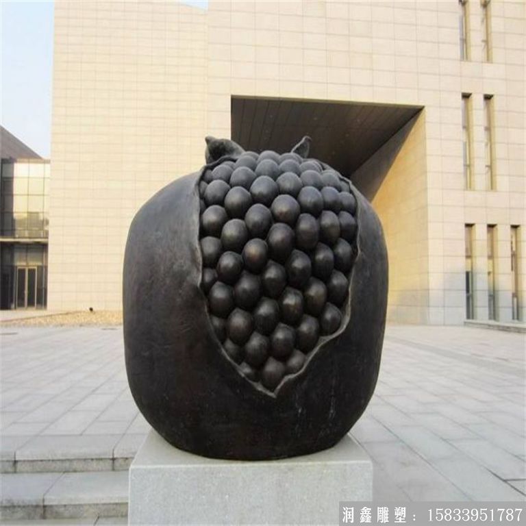 銅石榴雕塑加工廠家 水果銅雕塑